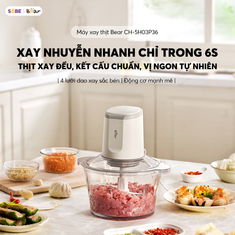 Máy xay thịt Bear 1,8L CH-5H03P36